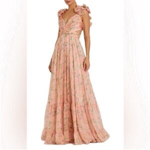 Mac Duggal - RUFFLE TIERED FLORAL CUT-OUT
CHIFFON GOWN size 4